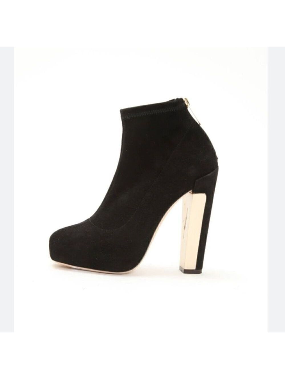 Brian Atwood Edeline Suede Block Heel Sock Boot